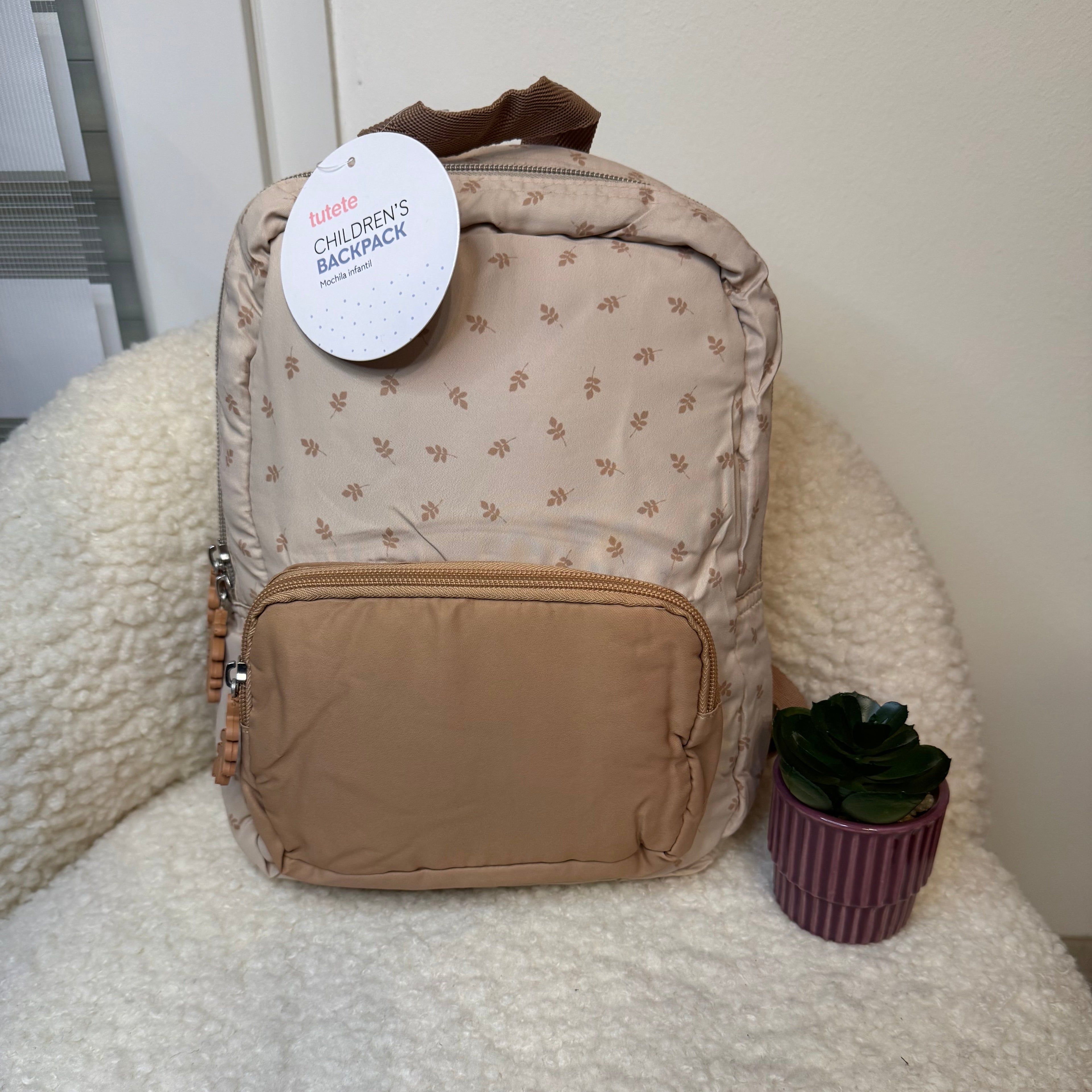 Sac à Dos Rembourré Leaves Sand