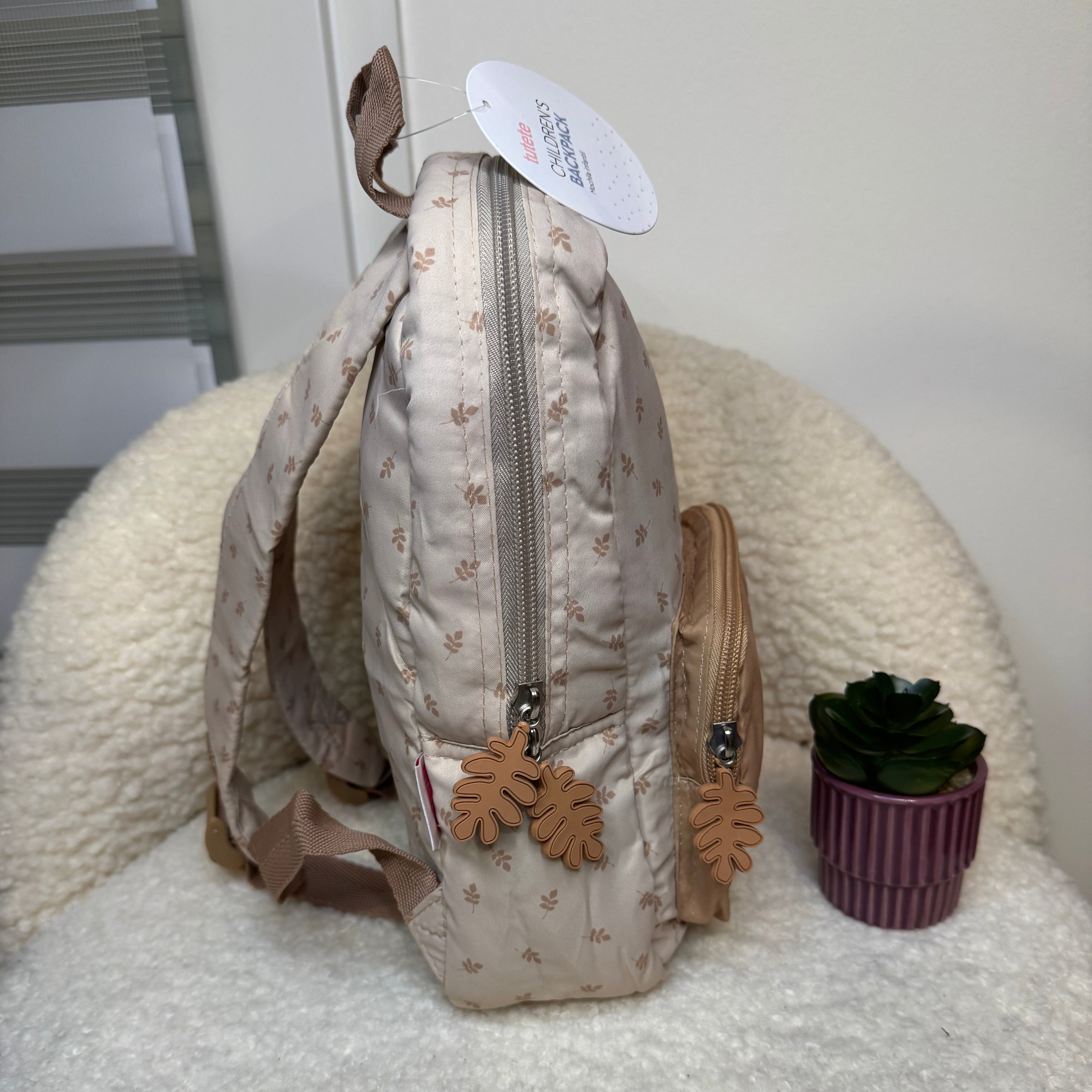 Sac à Dos Rembourré Leaves Sand