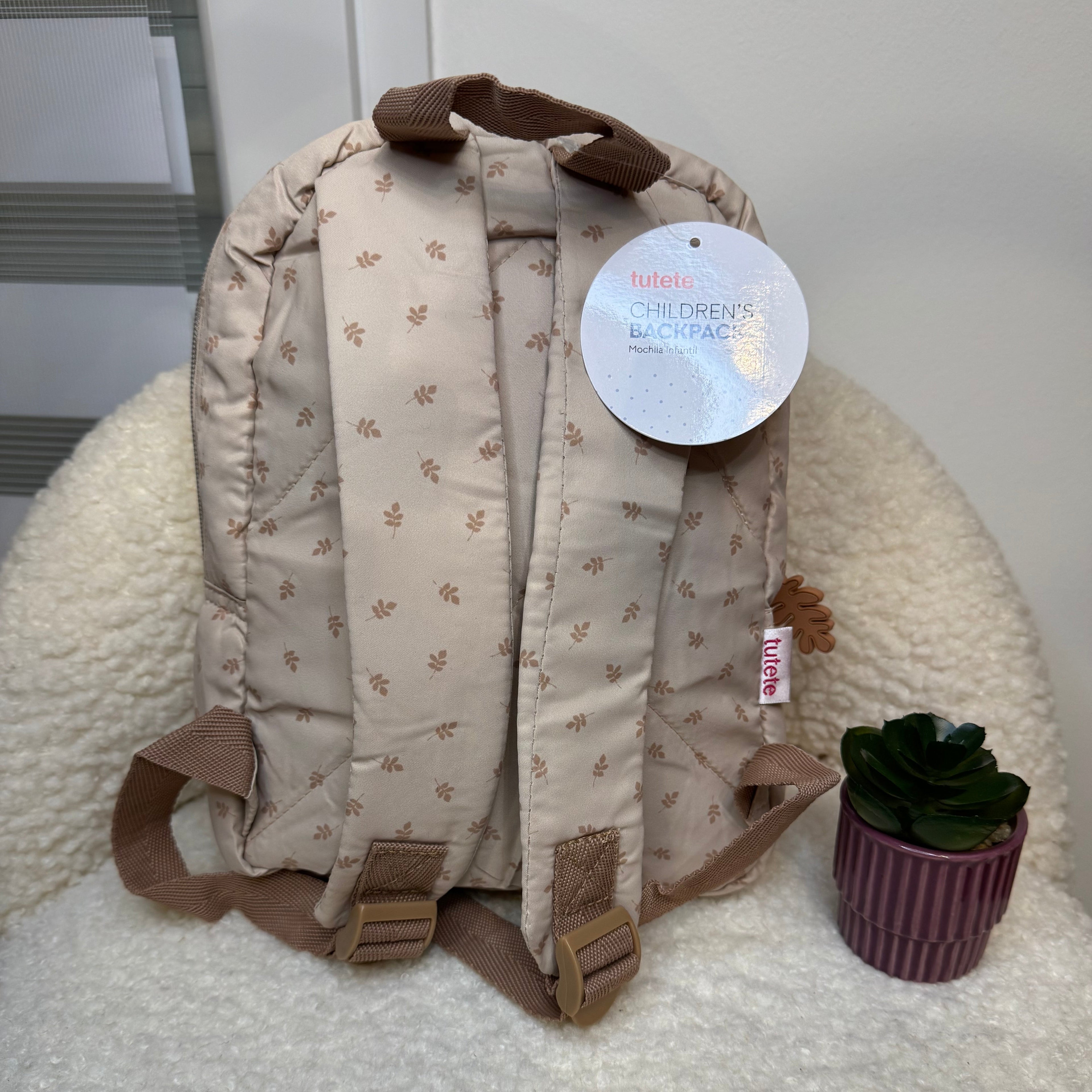 Sac à Dos Rembourré Leaves Sand